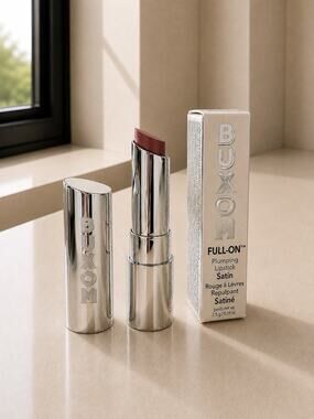 $27 BUXOM Full-On Plumping Satin Lipstick Body-Con Nude Pink New